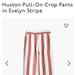 Madewell Huston Pull-On Crop Pants in Evelyn Stripe - White and Brown
